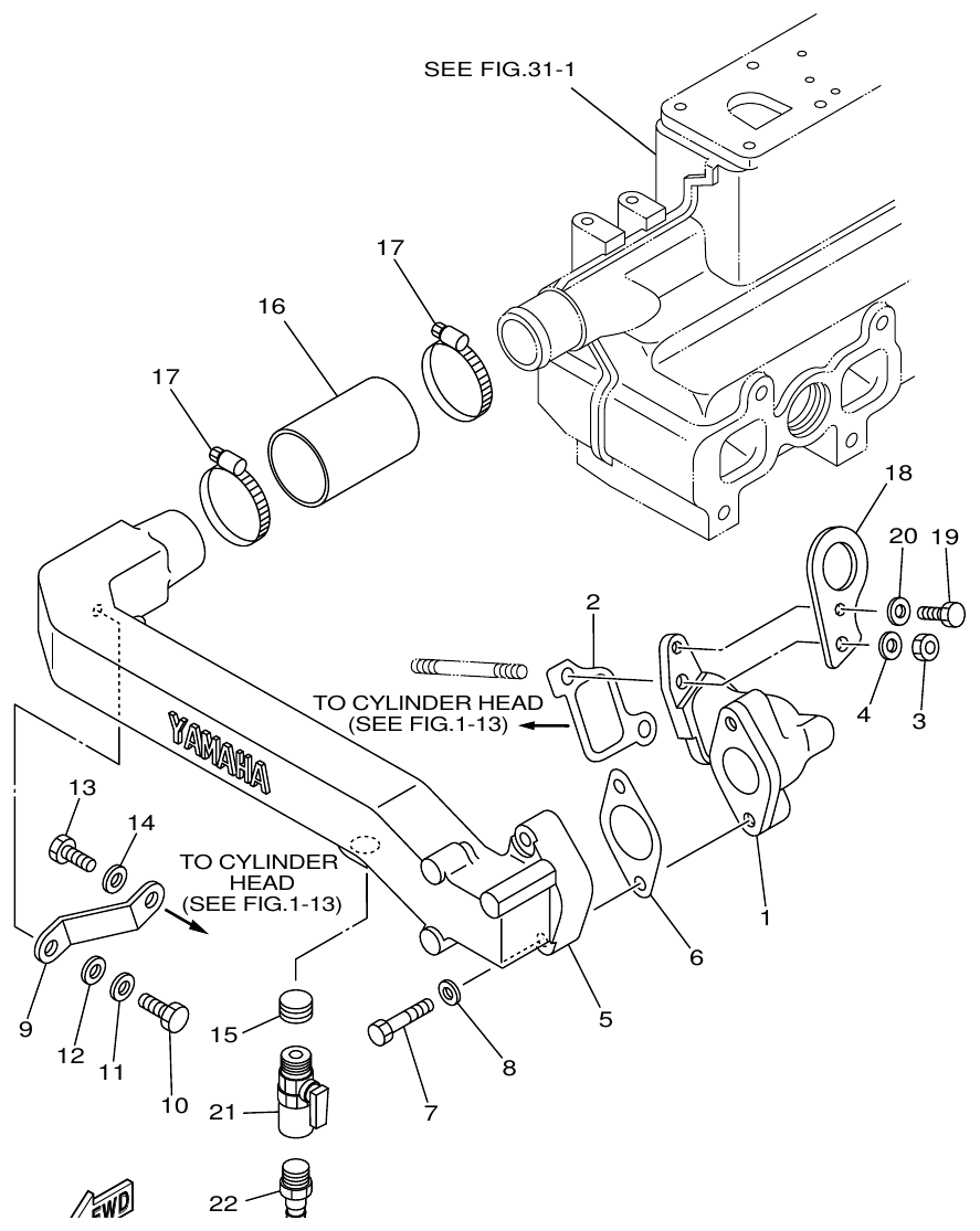 Yamaha ME432STIP2 WATER COOLING 1 parts diagram