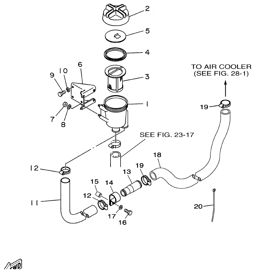 Yamaha ME432STIP2 WATER FILTER parts diagram