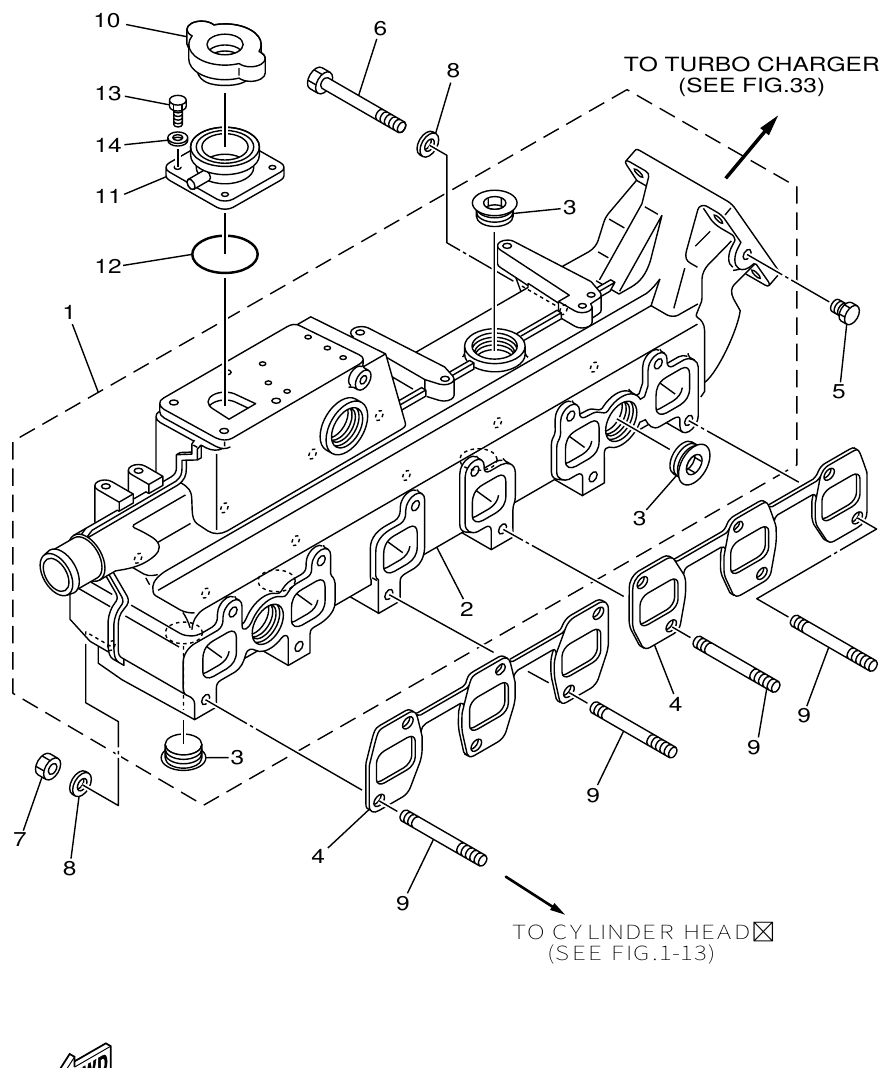 Yamaha ME432STIP2 EXHAUST 1 parts diagram
