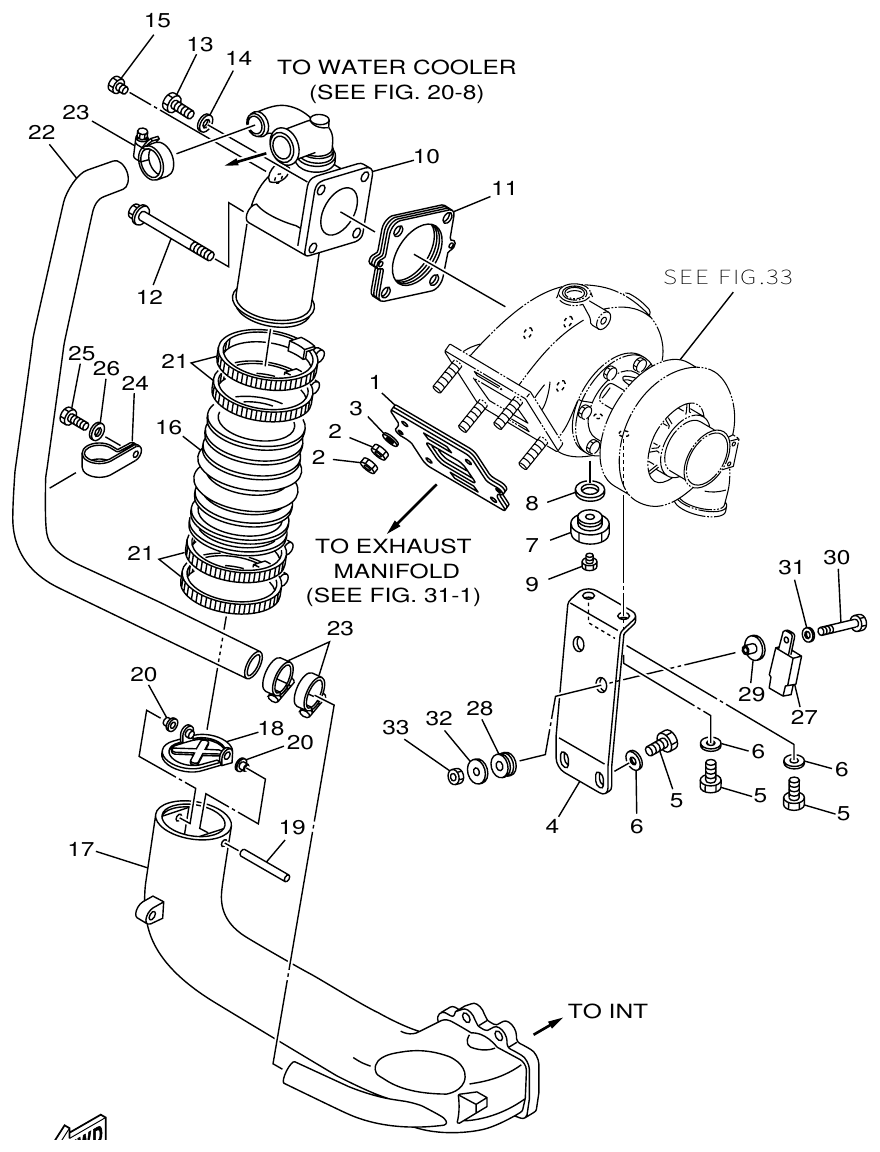 Yamaha ME432STIP2 EXHAUST 2 parts diagram