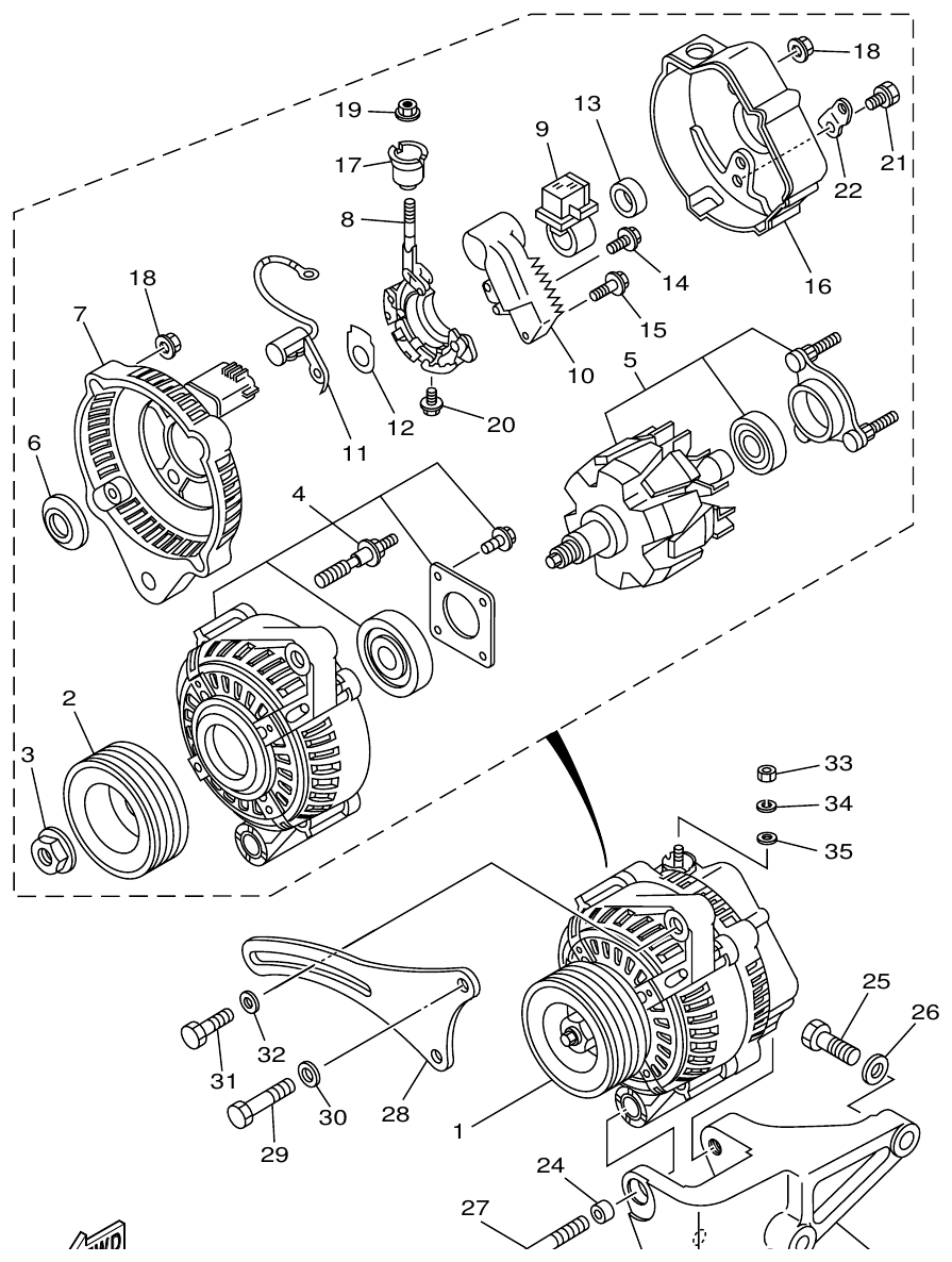 Yamaha ME432STIP2 GENERATOR parts diagram