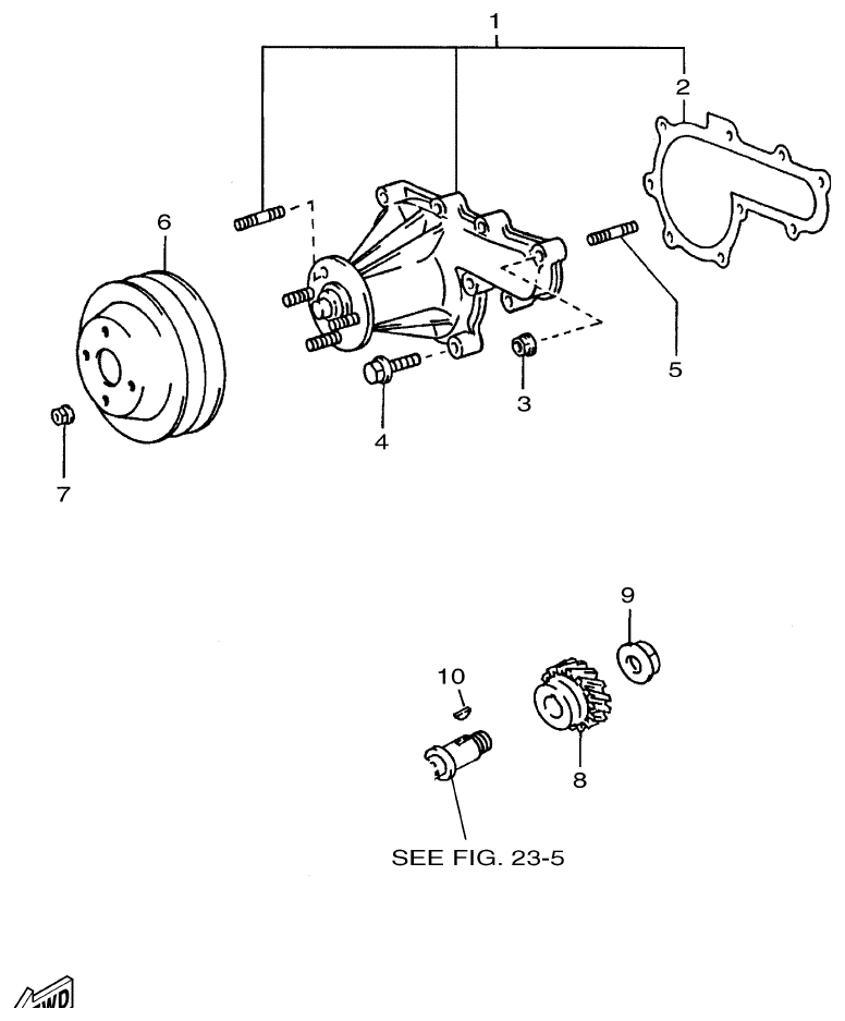 Yamaha ME432STIP2 WATER PUMP parts diagram