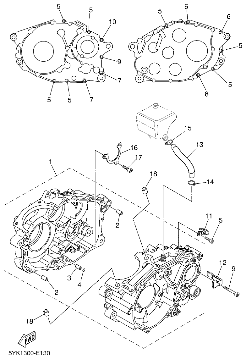 Yamaha MT-03 CRANKCASE parts diagram