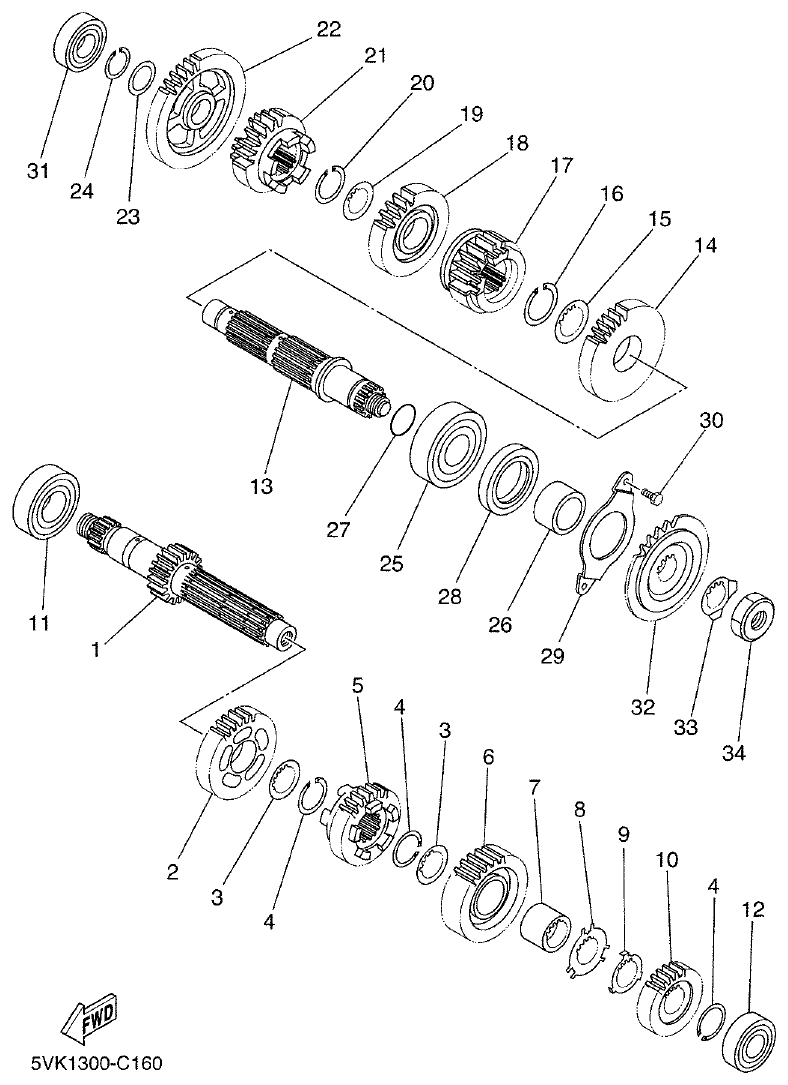 Yamaha MT-03 TRANSMISSION parts diagram