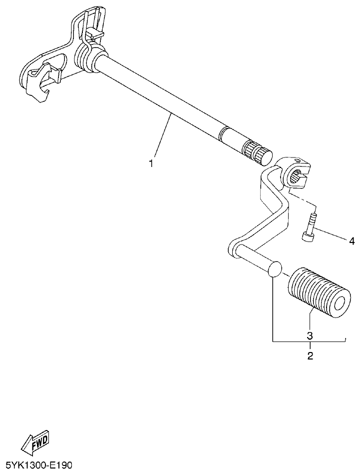 Yamaha MT-03 SHIFT SHAFT parts diagram