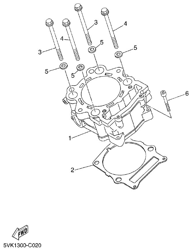 Yamaha MT-03 CYLINDER parts diagram