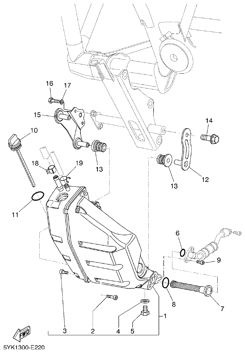 Yamaha MT-03 OIL TANK parts diagram