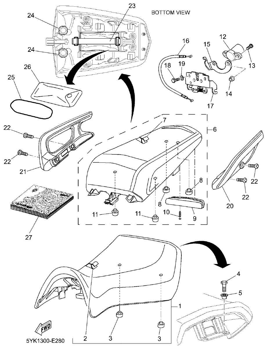 Yamaha MT-03 SEAT parts diagram