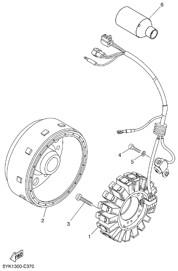 Yamaha MT-03 GENERATOR parts diagram