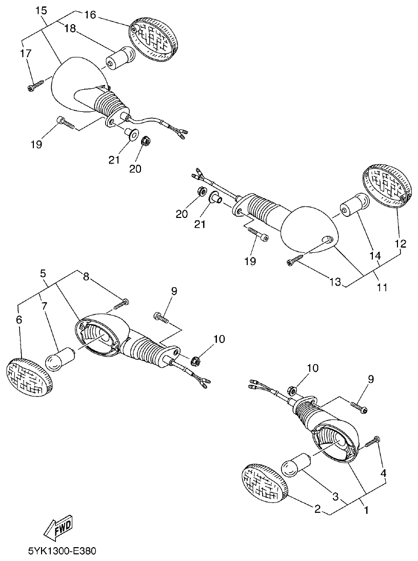 Yamaha MT-03 FLASHER LIGHT parts diagram