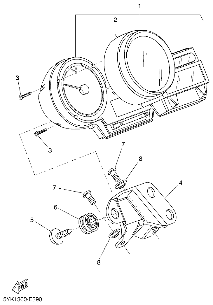 Yamaha MT-03 METER parts diagram