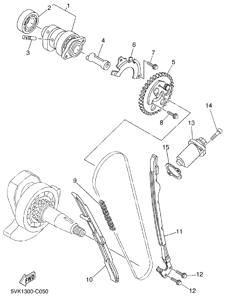 Yamaha MT-03 CAMSHAFT & CHAIN parts diagram