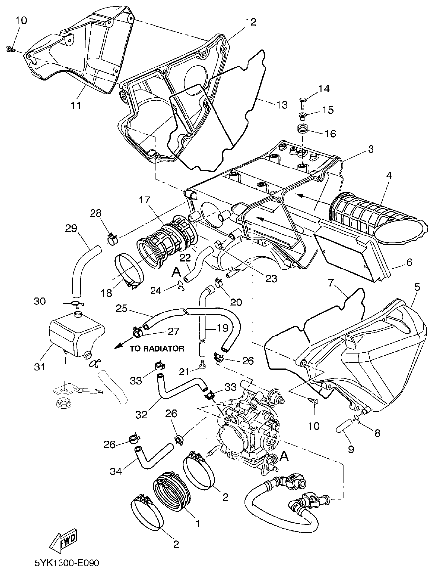 Yamaha MT-03 INTAKE parts diagram