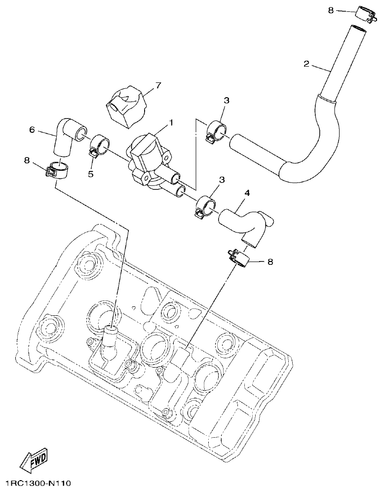 Yamaha MT-09 AIR INDUCTION SYSTEM parts diagram