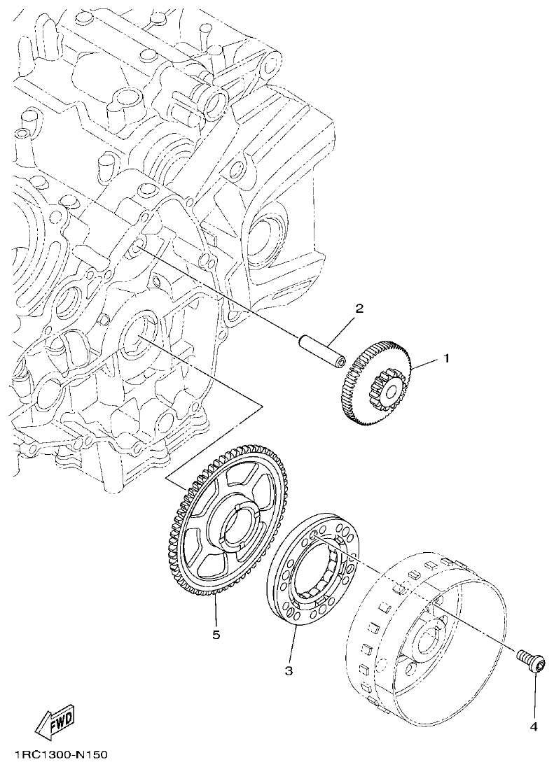 Yamaha MT-09 STARTER parts diagram