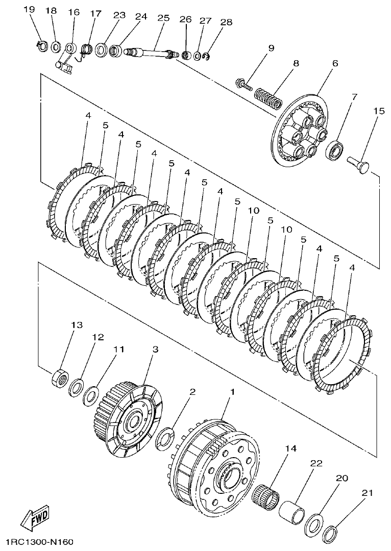 Yamaha MT-09 CLUTCH parts diagram