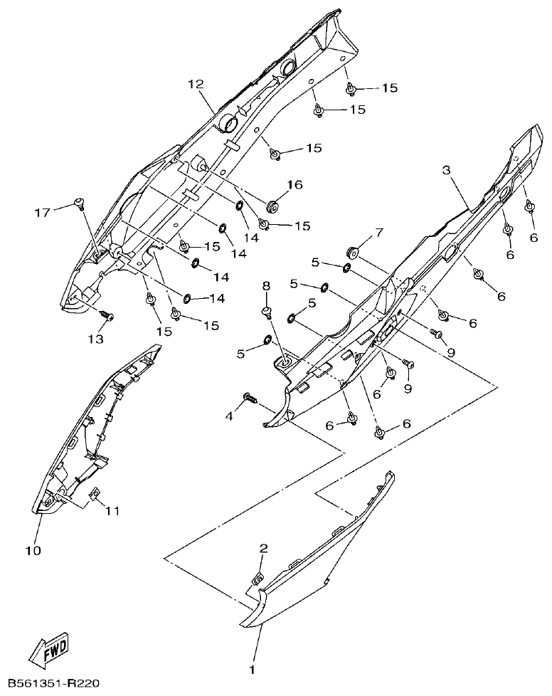 Yamaha MT-09 SIDE COVER parts diagram
