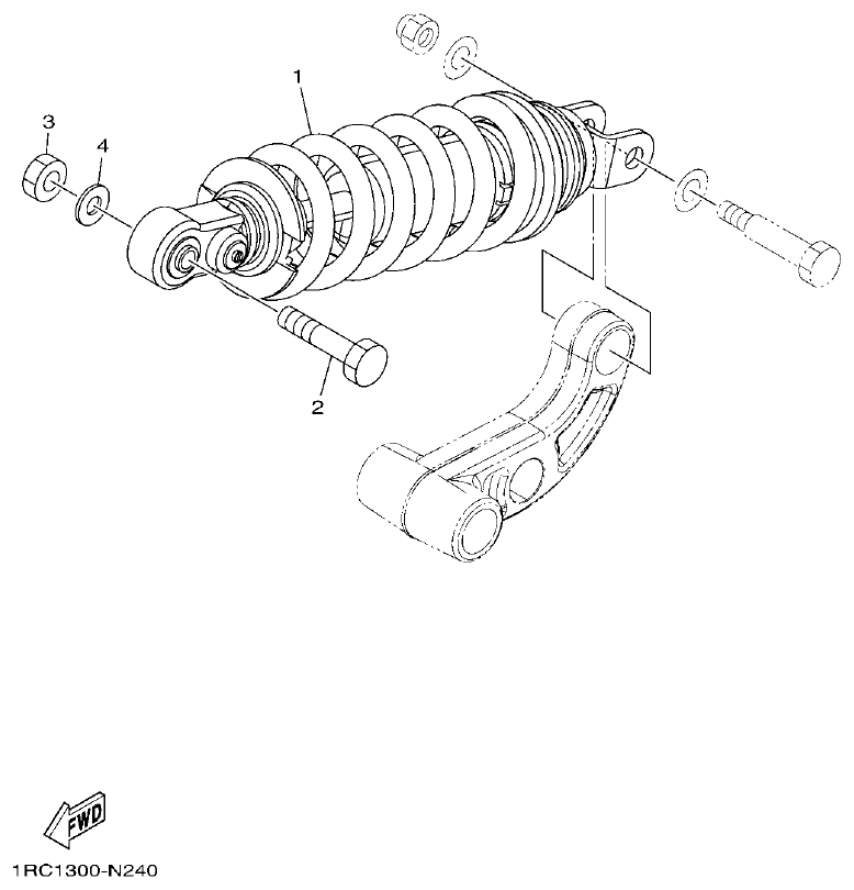 Yamaha MT-09 REAR SUSPENSION parts diagram