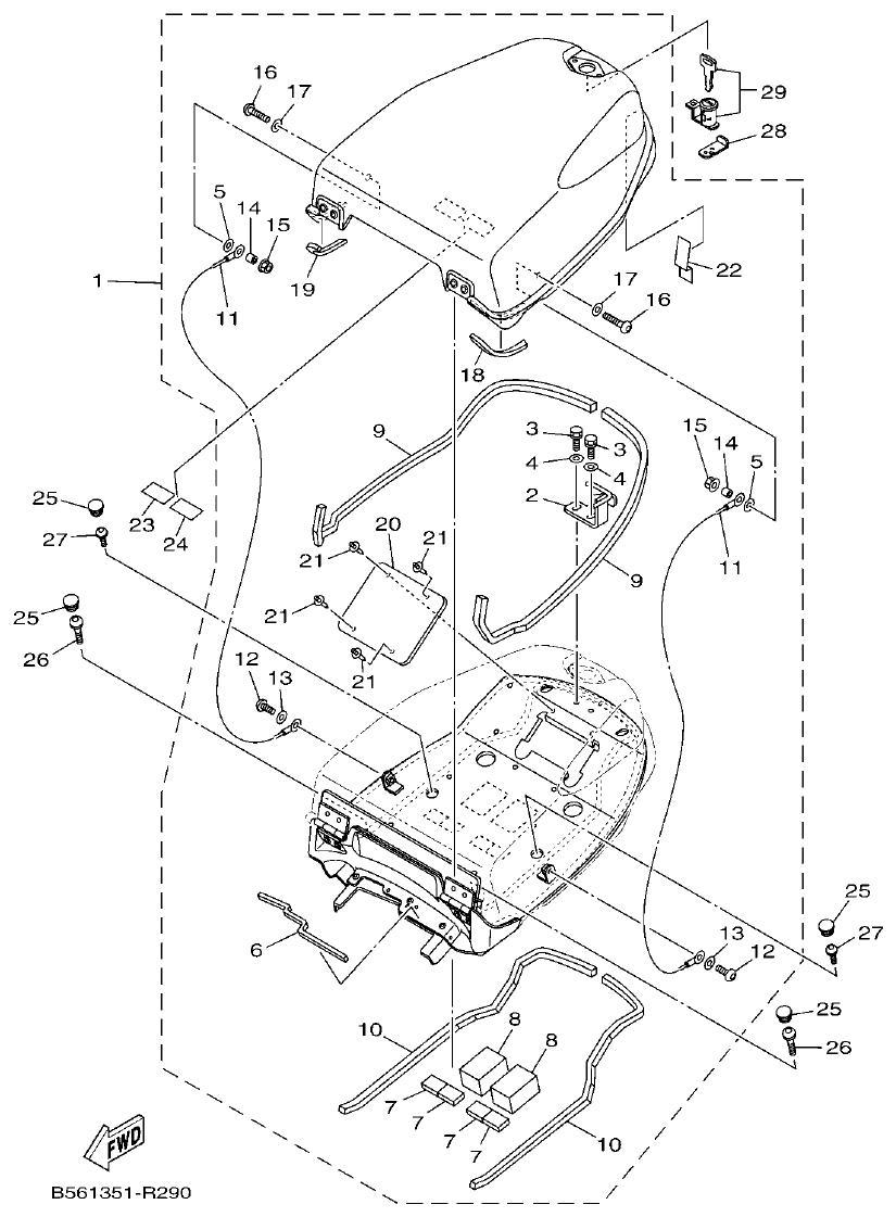 Yamaha MT-09 SEAT 2 parts diagram