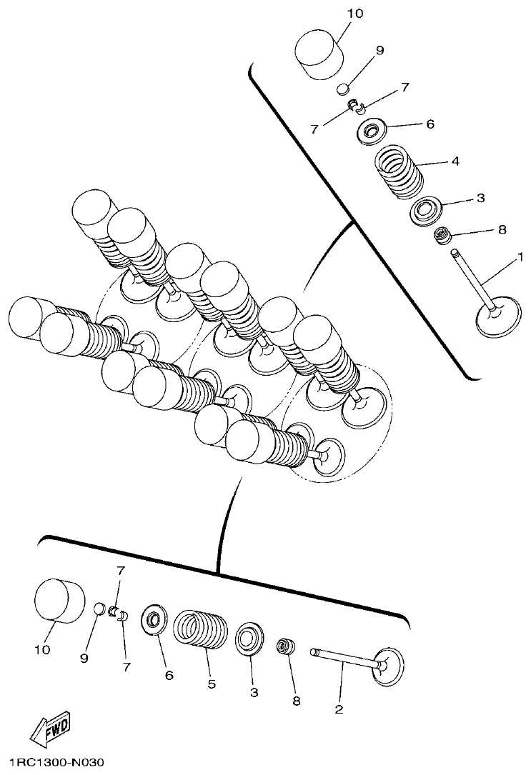 Yamaha MT-09 VALVE parts diagram