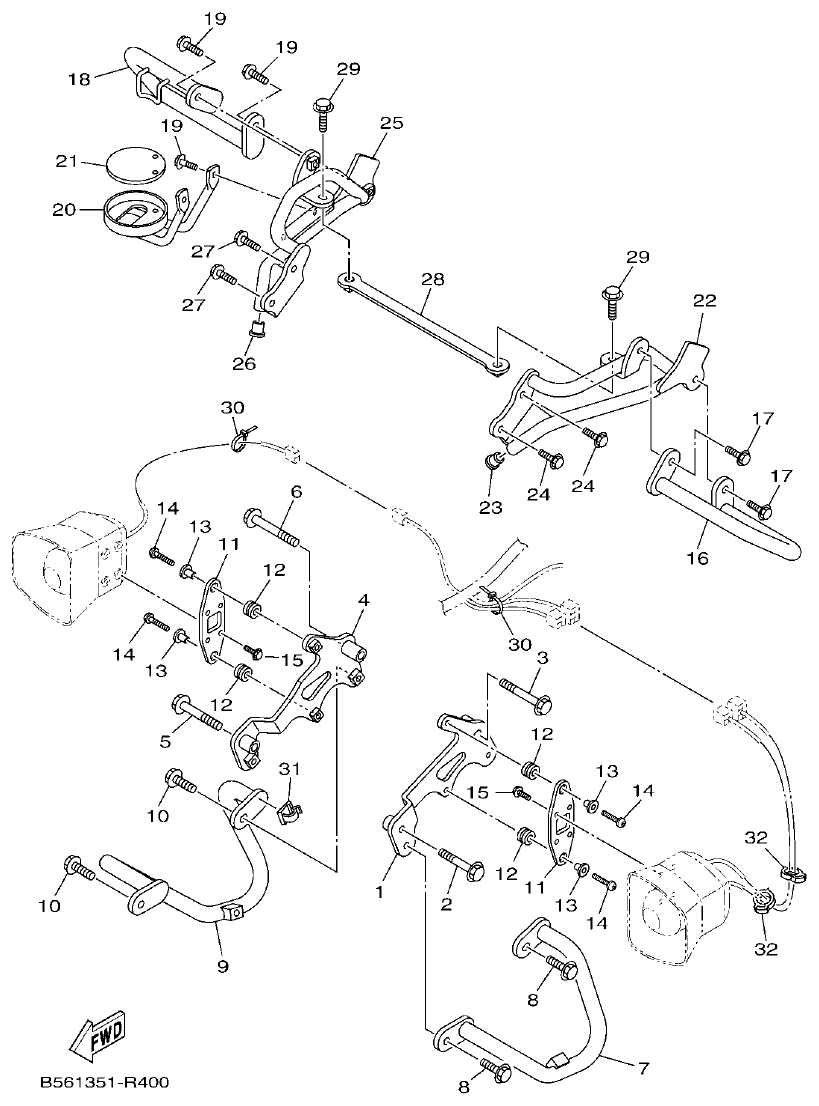 Yamaha MT-09 GUARD & SIDE BAG parts diagram
