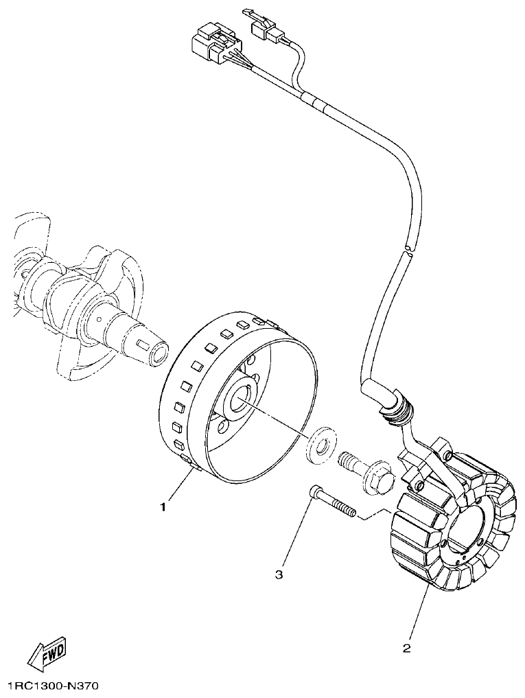 Yamaha MT-09 GENERATOR parts diagram