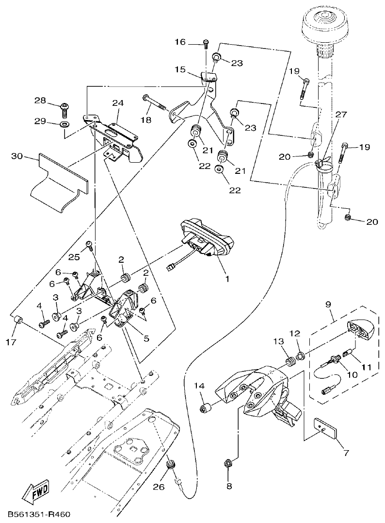 Yamaha MT-09 TAILLIGHT parts diagram