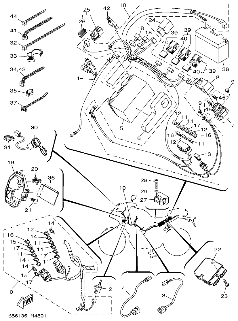 Yamaha MT-09 ELECTRICAL 1 parts diagram