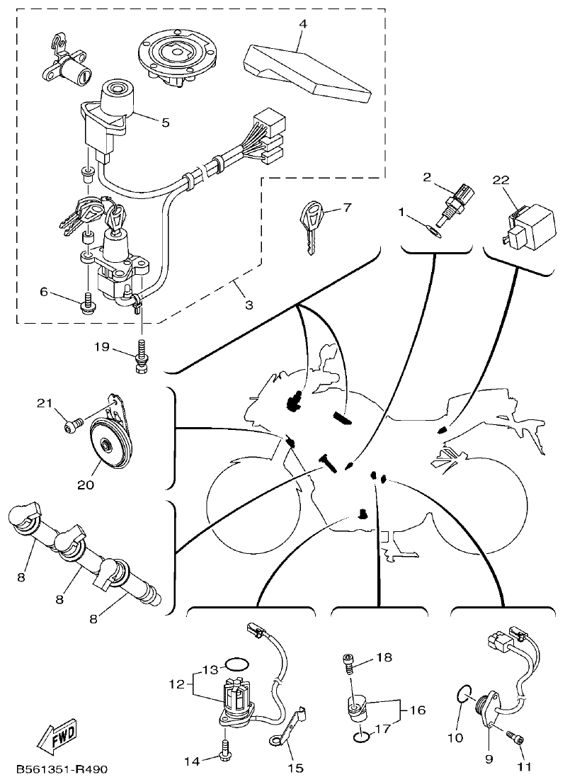 Yamaha MT-09 ELECTRICAL 2 parts diagram
