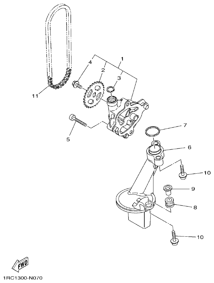Yamaha MT-09 OIL PUMP parts diagram
