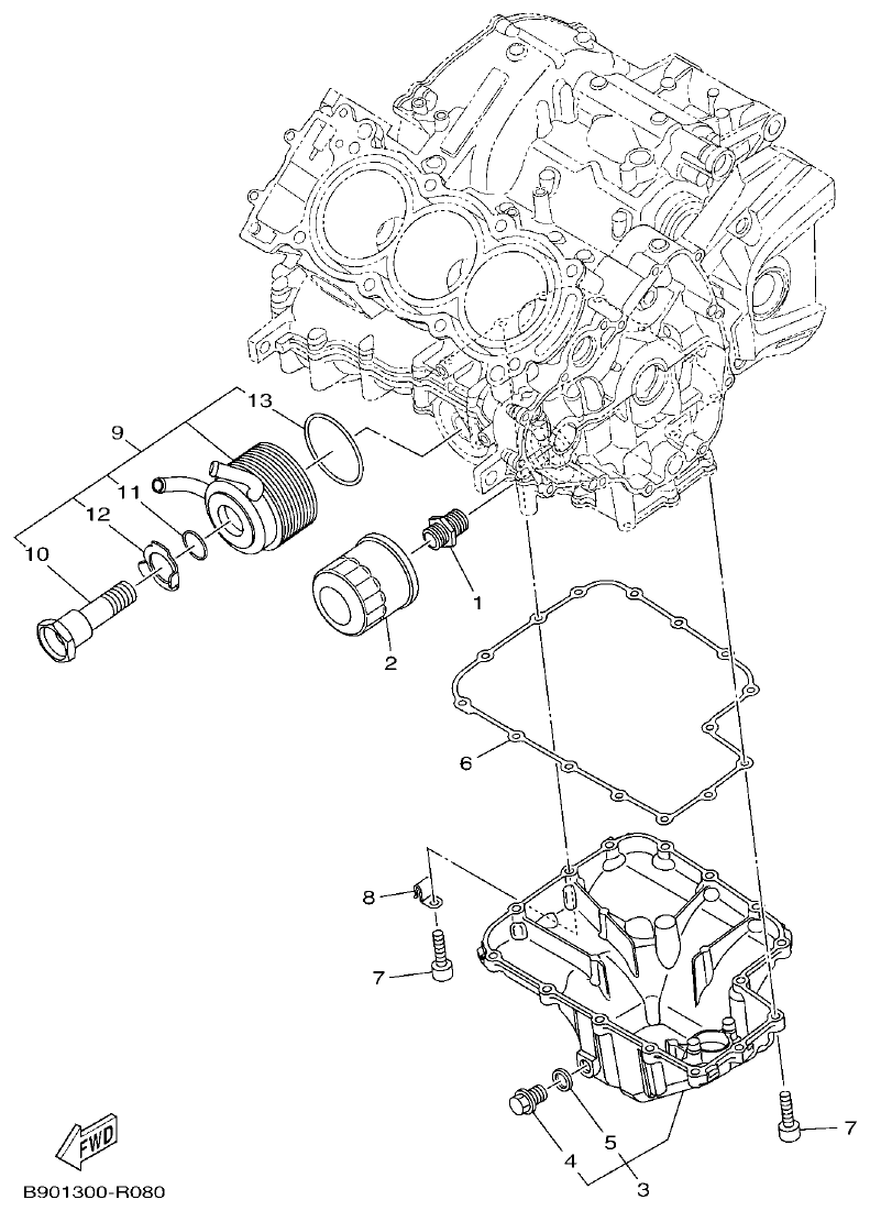 Yamaha MT-09 OIL CLEANER parts diagram