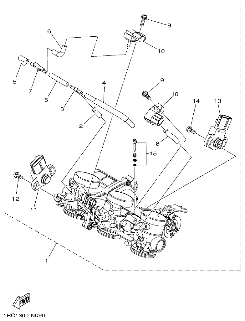 Yamaha MT-09 INTAKE parts diagram