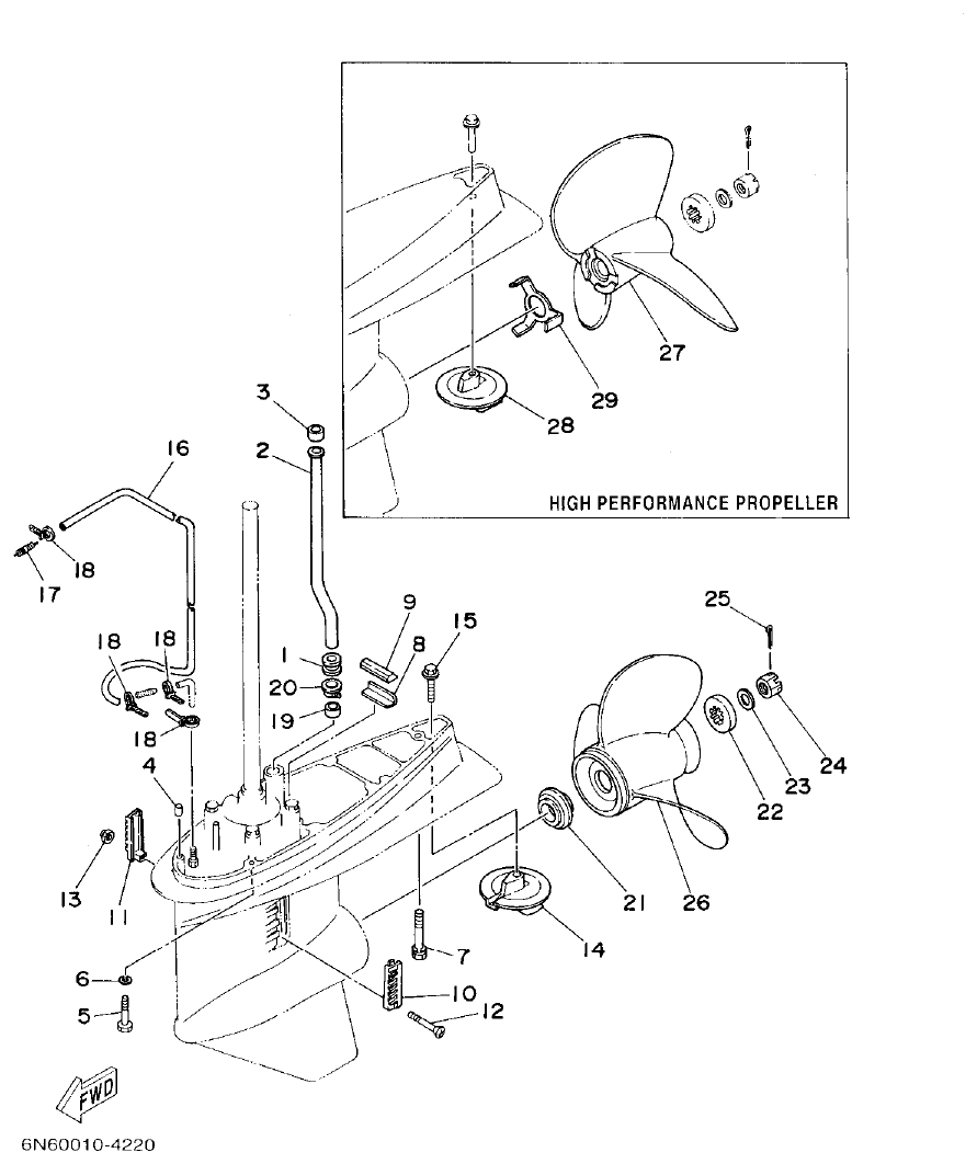 Yamaha 115CETO, 130BETO LOWER CASING. DRIVE 2 parts diagram