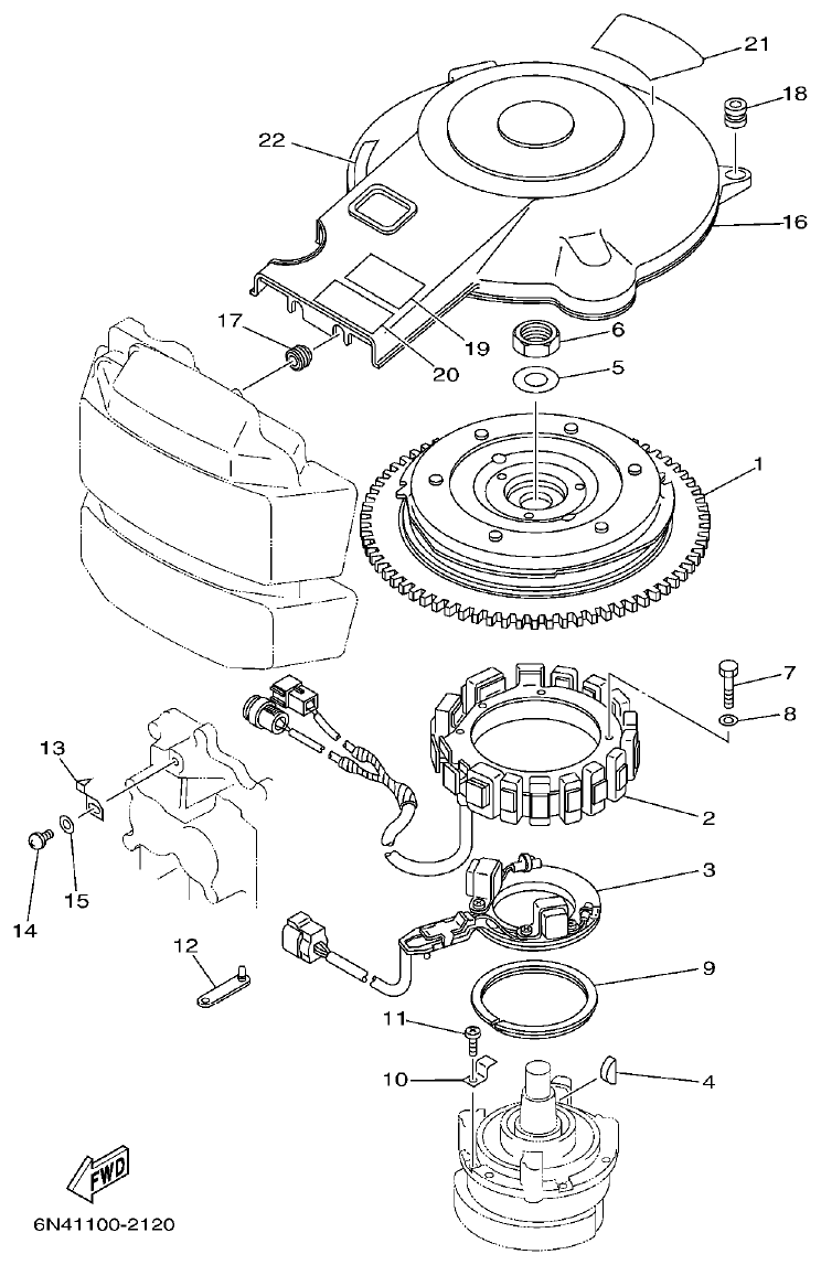 Yamaha L130BETO GENERATOR parts diagram