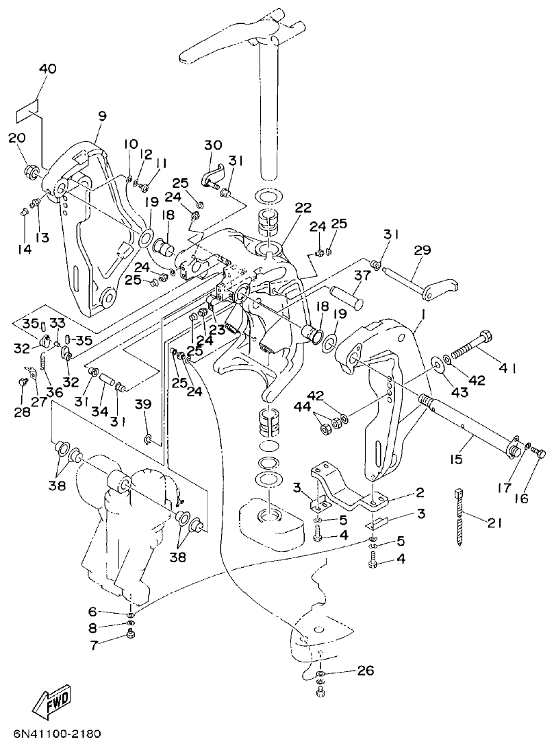 Yamaha L130BETO BRACKET 1 parts diagram