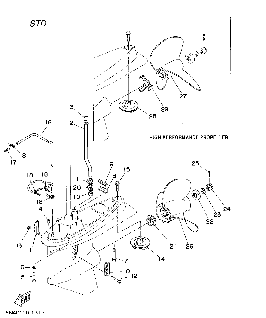 Yamaha L130BETO LOWER CASING. DRIVE 2 parts diagram