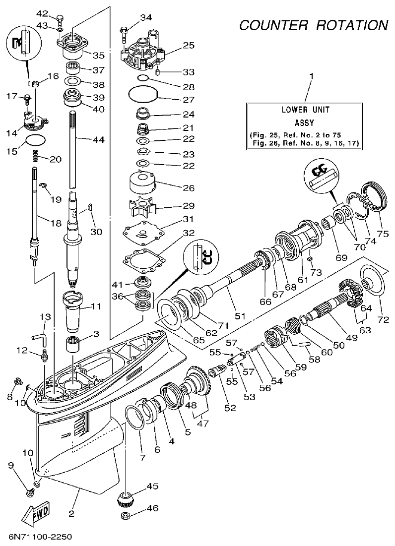Yamaha L130BETO LOWER CASING. DRIVE 3 parts diagram