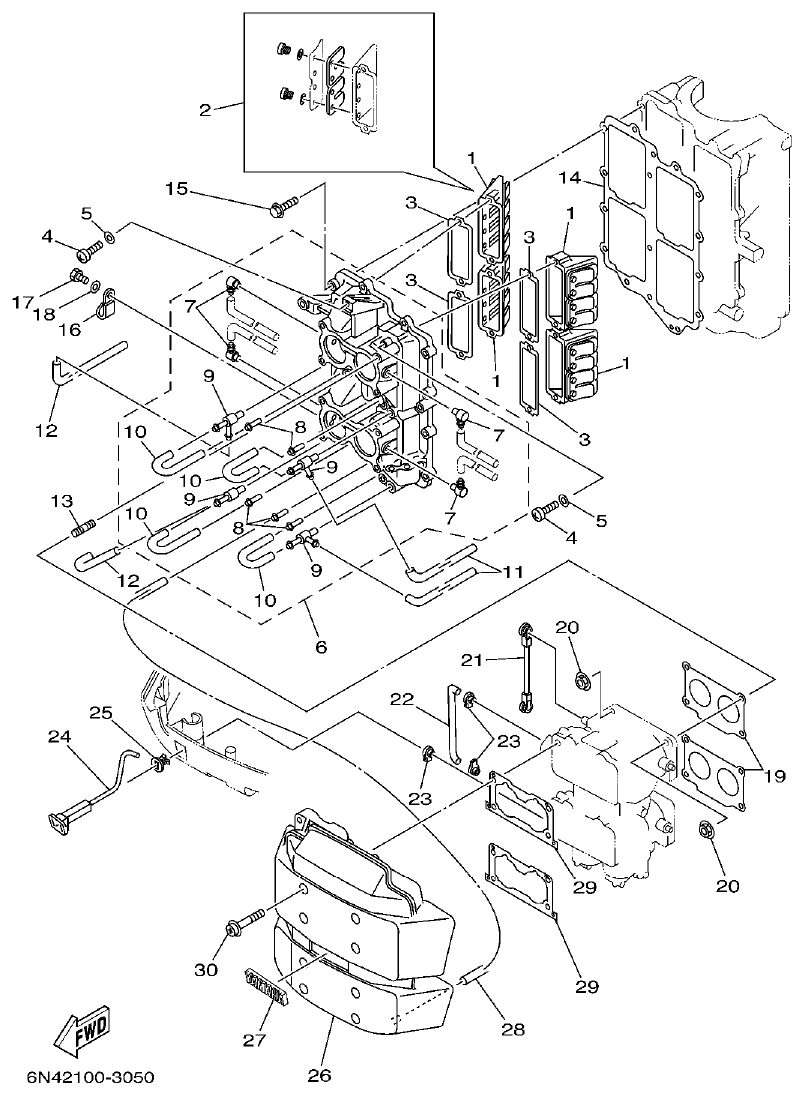 Yamaha L130BETO INTAKE parts diagram