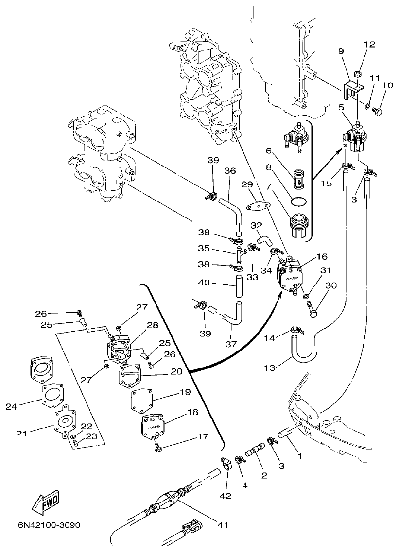 Yamaha L130BETO FUEL 1 parts diagram
