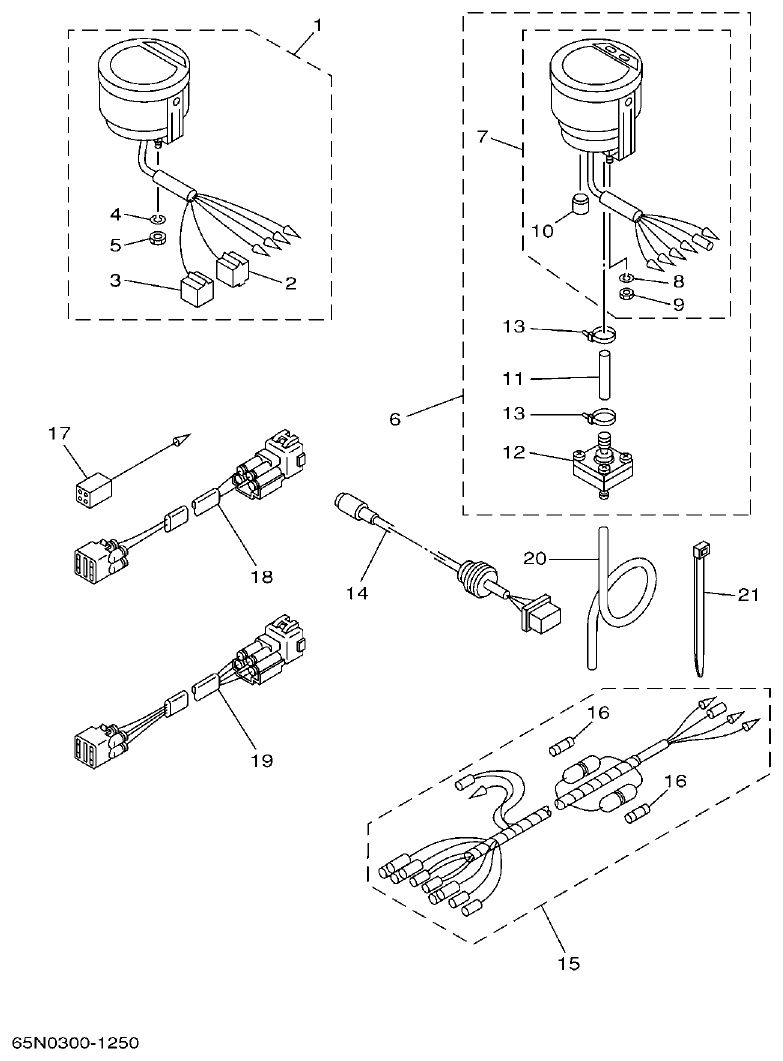 Yamaha 115CETO, 130BETO METER parts diagram