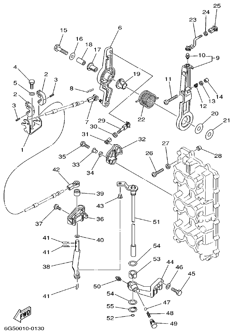 Yamaha L150A, L200A CONTROL parts diagram