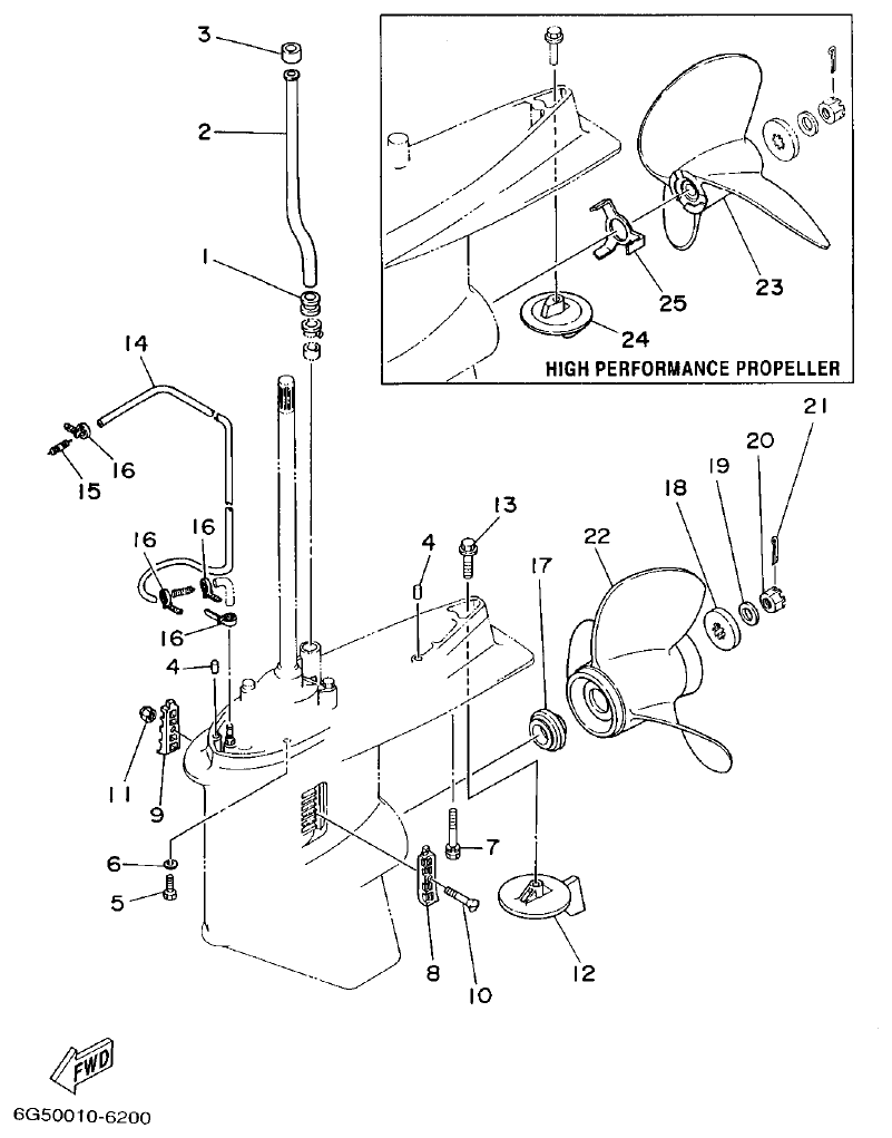 Yamaha L150A, L200A LOWER CASING. DRIVE 2 parts diagram