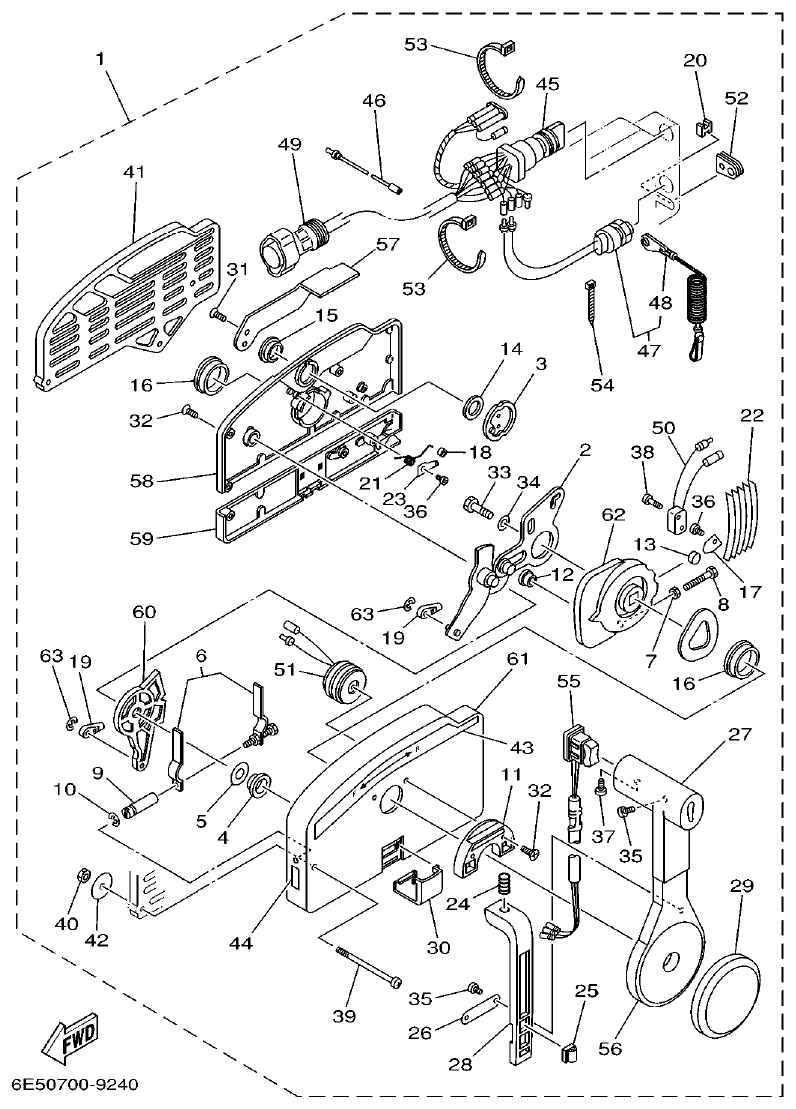 Yamaha L150A, L200A REMOTE CONTROL ASSY 1 parts diagram