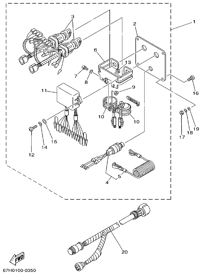 Yamaha L150A, L200A METER 2 parts diagram