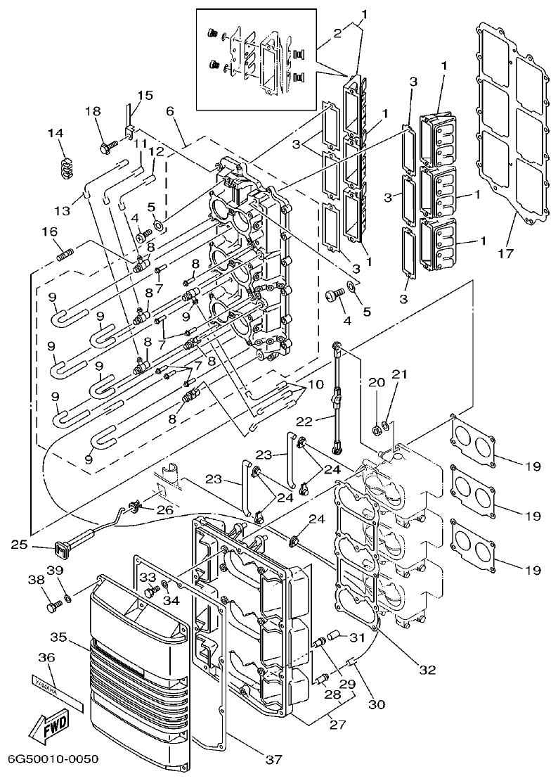 Yamaha L150A, L200A INTAKE parts diagram