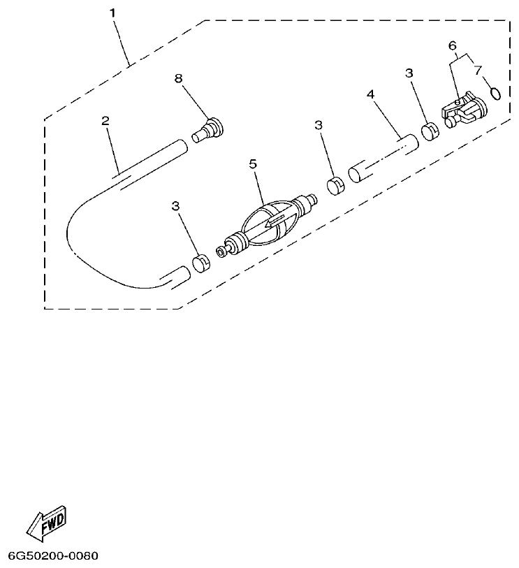 Yamaha L150A, L200A FUEL 2 parts diagram