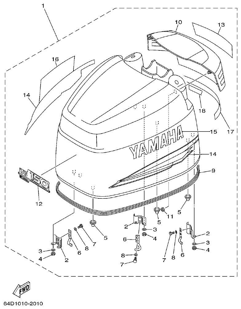 Yamaha A1 TOP COWLING parts diagram