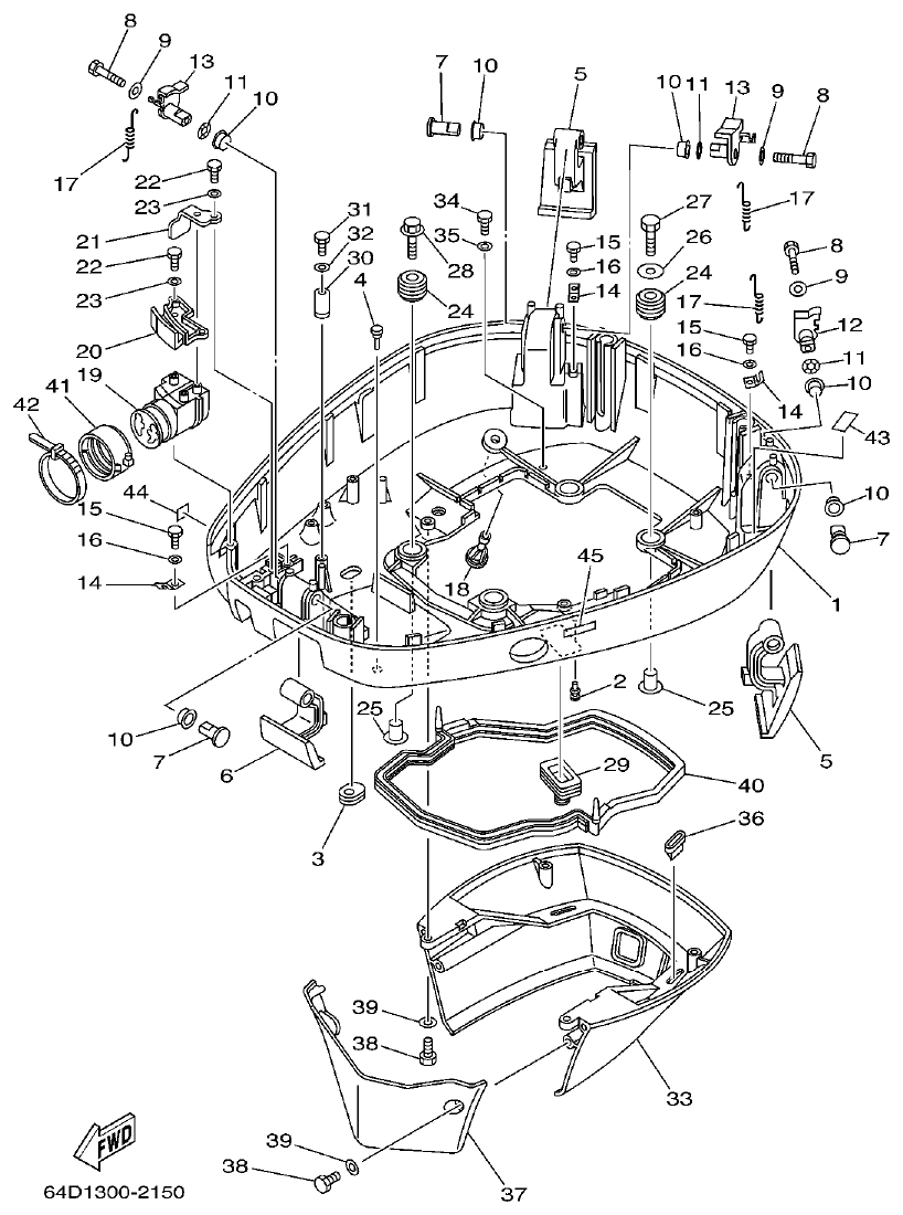 Yamaha A1 BOTTOM COWLING parts diagram