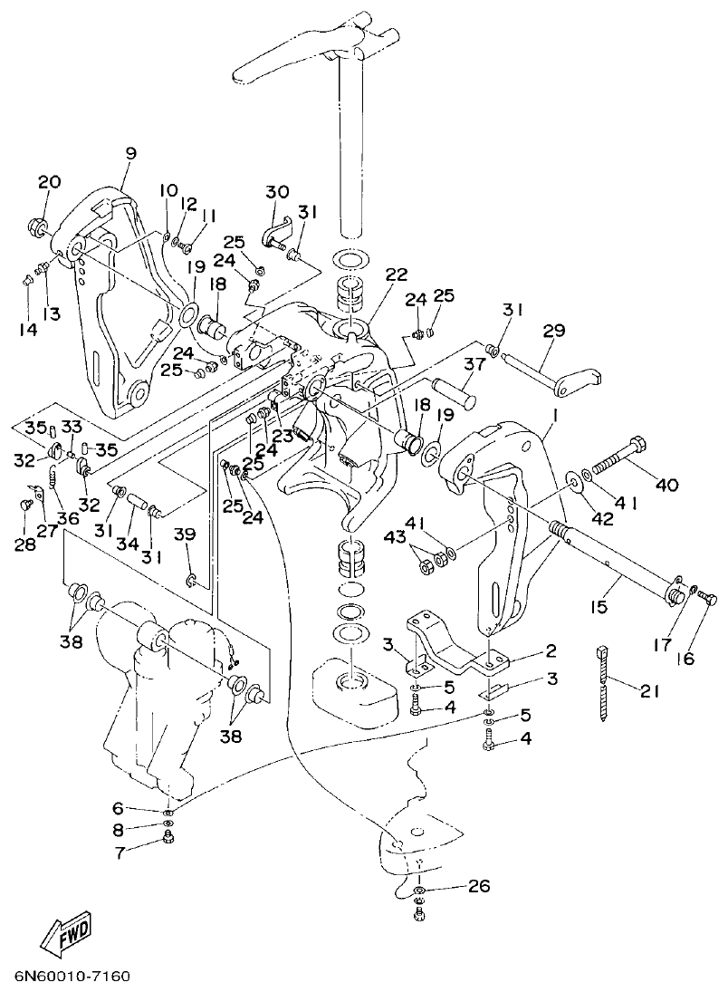 Yamaha A1 BRACKET 1 parts diagram