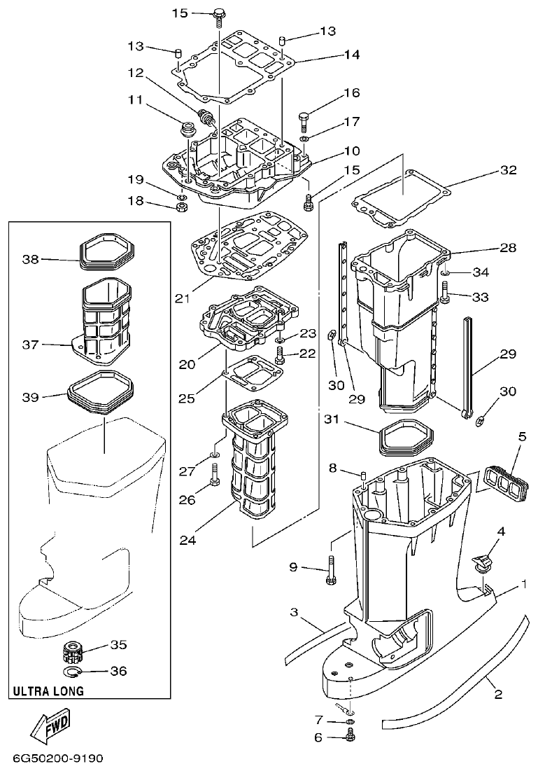 Yamaha A1 UPPER CASING parts diagram